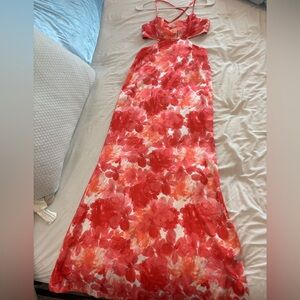 Red Floral Maxi Dress